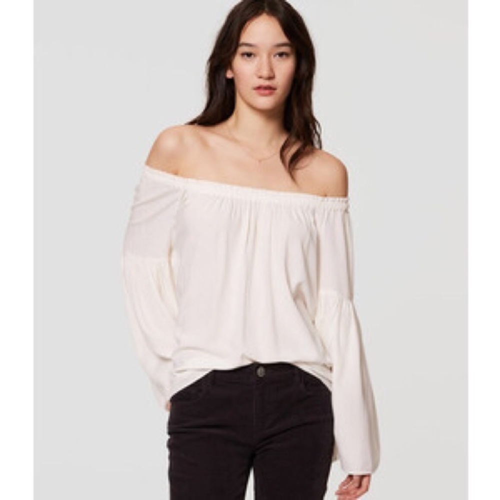 LOFT Off the Shoulder Bell Sleeve Top